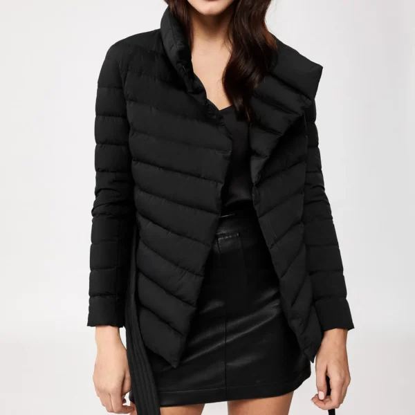 Women's Genuine Puffer Jacket - Real Down Coat Black