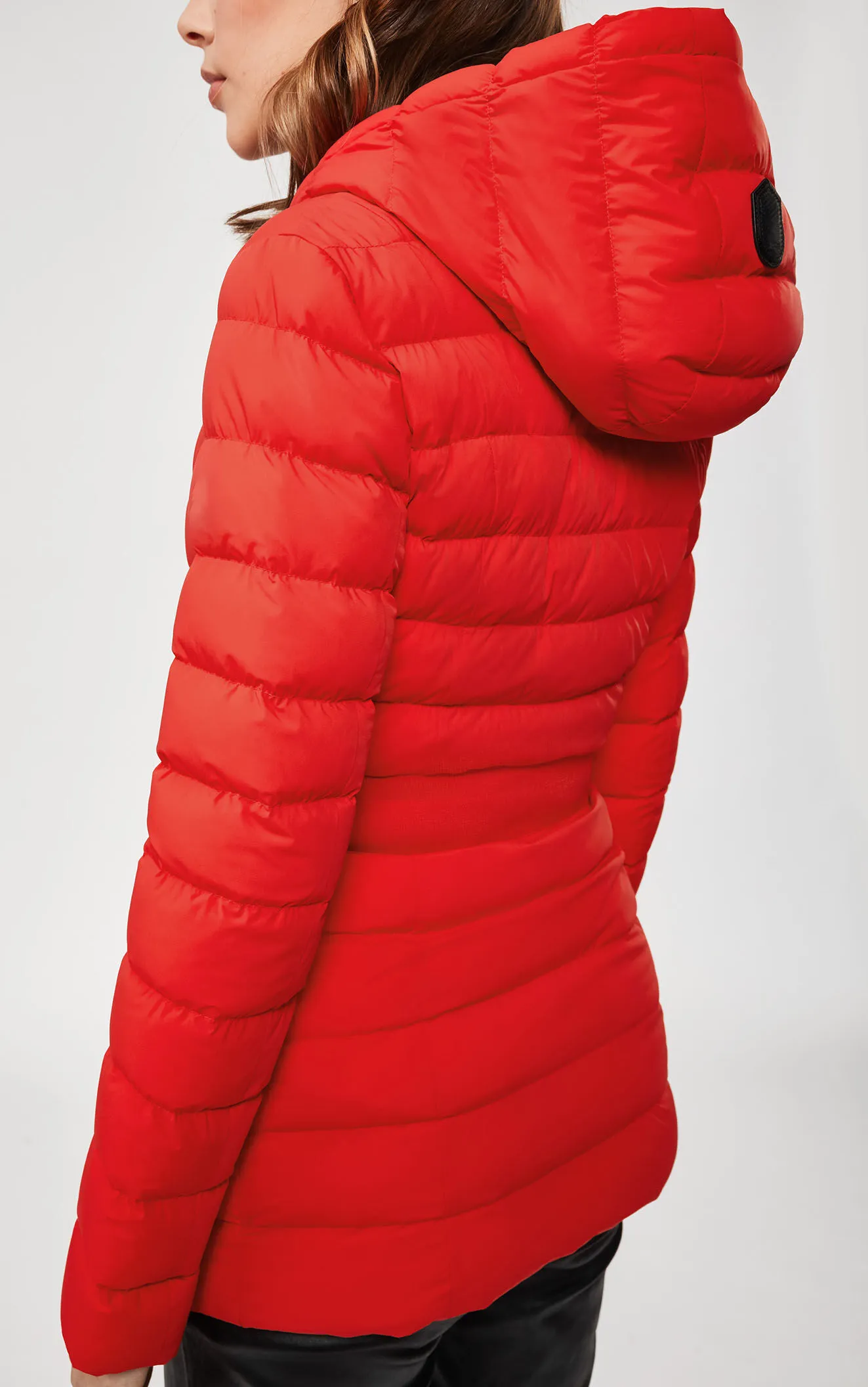 Women's Graceful Puffer Jacket - Feminine Winter Coat Red Five Oceans Garment Women's Graceful Puffer Jacket - Feminine Winter Coat Red - Image 2