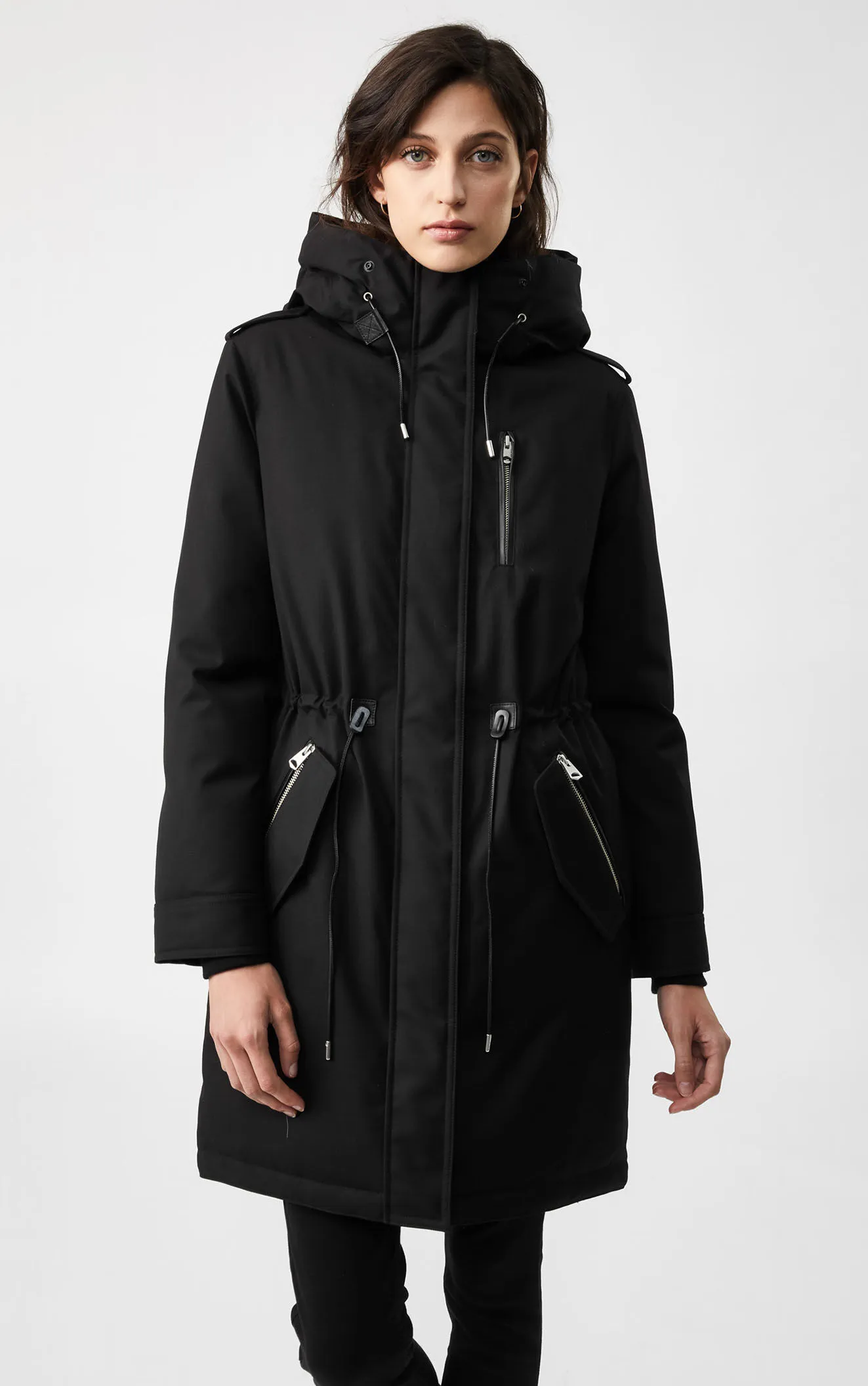 Women's Hybrid Parka Jacket - Softshell Insulated Winter Coat Black Five Oceans Garment Women's Hybrid Parka Jacket - Softshell Insulated Winter Coat Black - Image 5