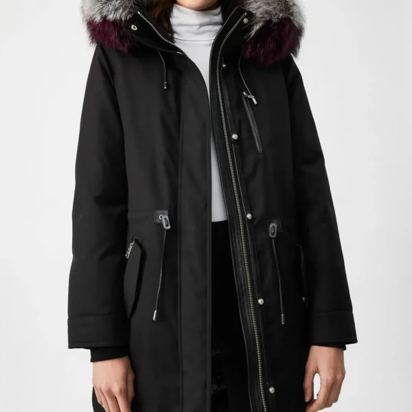 Women's Hybrid Parka Jacket - Softshell Insulated Winter Coat Black