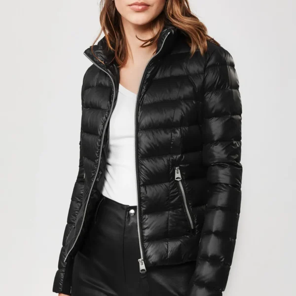 Women's Iconic Puffer Jacket - Signature Design Down Coat Black