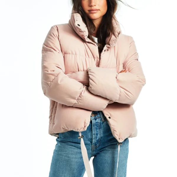 Women's Luxury Puffer Jacket - High-End Down Coat Pink