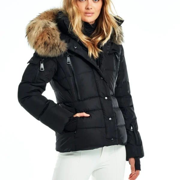 Women's Running Puffer Jacket - Lightweight Active Down Coat Black