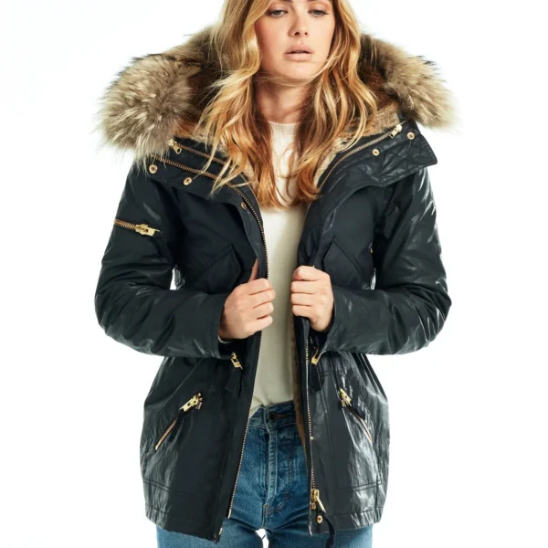 Women's Ski Parka Jacket - Mountain Sports Winter Coat with RECCO Blue