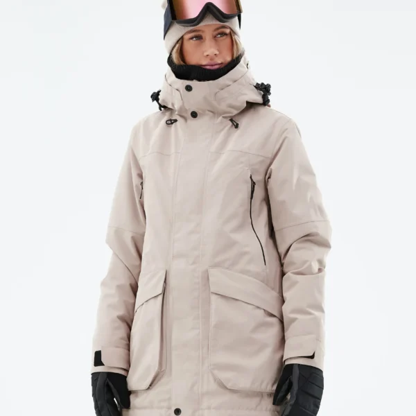 Women's Softshell Ski Jacket - Stretch Breathable Winter Coat Grey