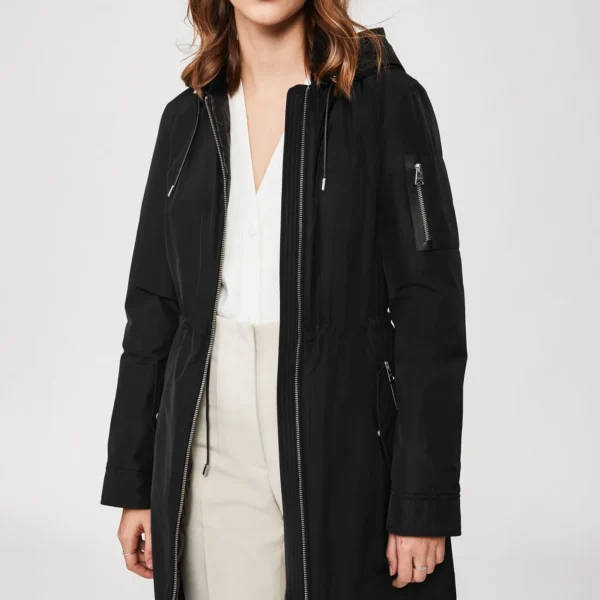 Women's Stretch Parka Jacket - Active Movement Winter Coat with Ventilation Black