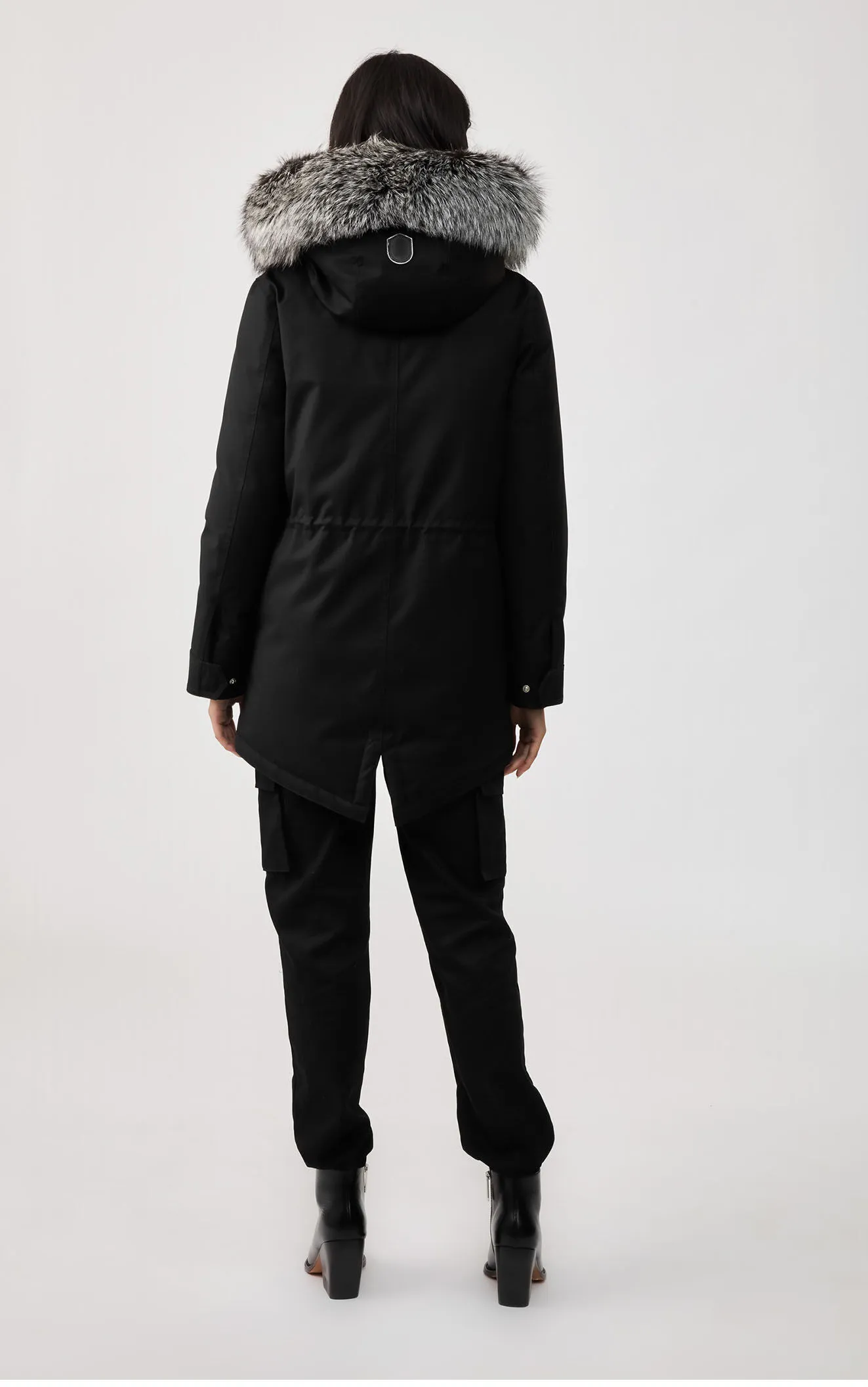 Women's Tactical Parka Jacket - Cargo Pocket Winter Coat Black Five Oceans Garment Women's Tactical Parka Jacket - Cargo Pocket Winter Coat Black - Image 4