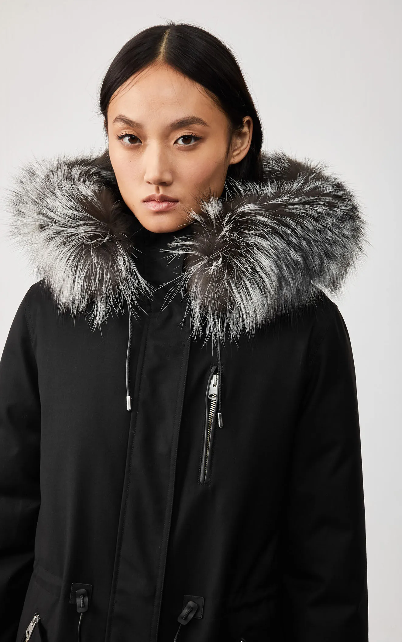 Women's Tactical Parka Jacket - Cargo Pocket Winter Coat Black Five Oceans Garment Women's Tactical Parka Jacket - Cargo Pocket Winter Coat Black - Image 6