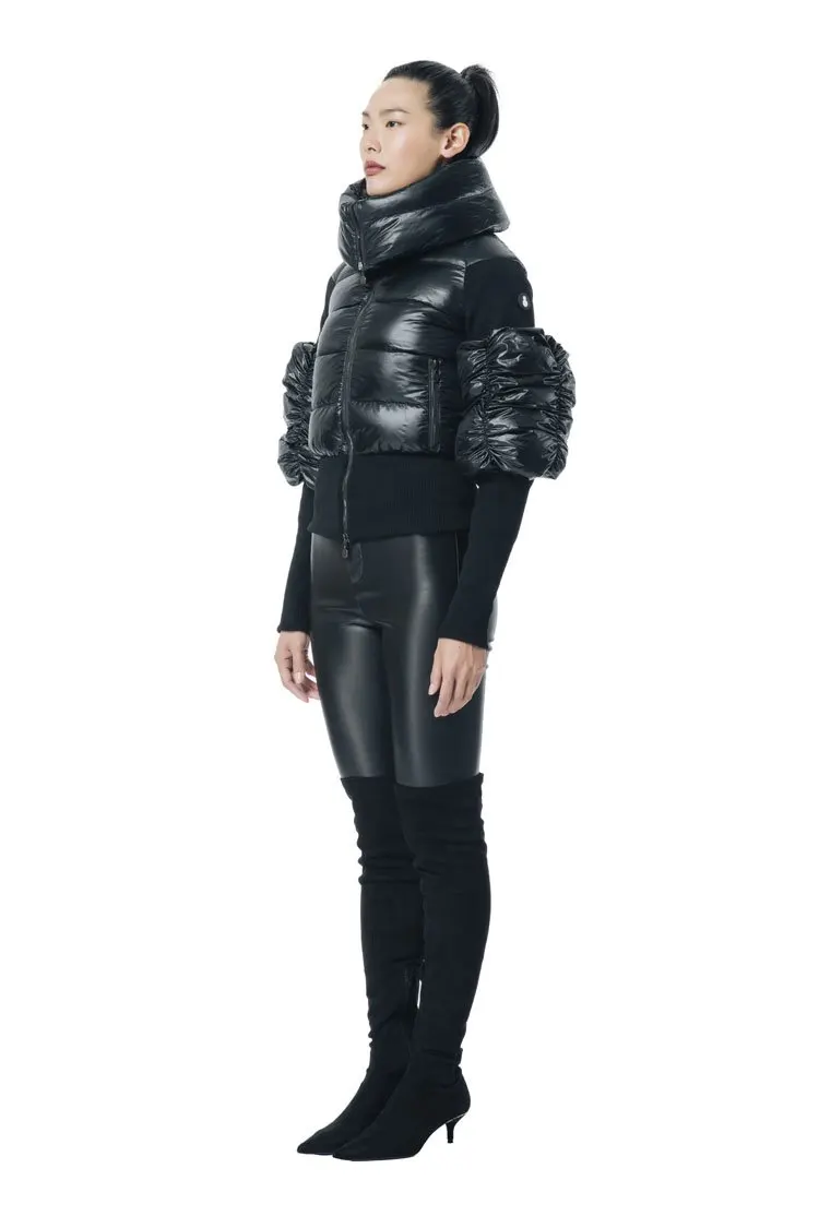 Women's Thermal Puffer Jacket - Heat Retention Winter Jacket Black Five Oceans Garment Women's Thermal Puffer Jacket - Heat Retention Winter Jacket Black - Image 2