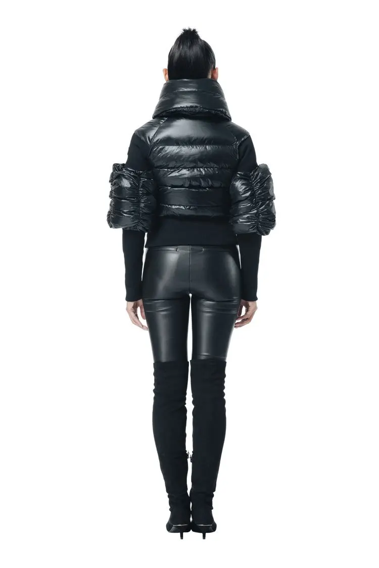 Women's Thermal Puffer Jacket - Heat Retention Winter Jacket Black Five Oceans Garment Women's Thermal Puffer Jacket - Heat Retention Winter Jacket Black - Image 3