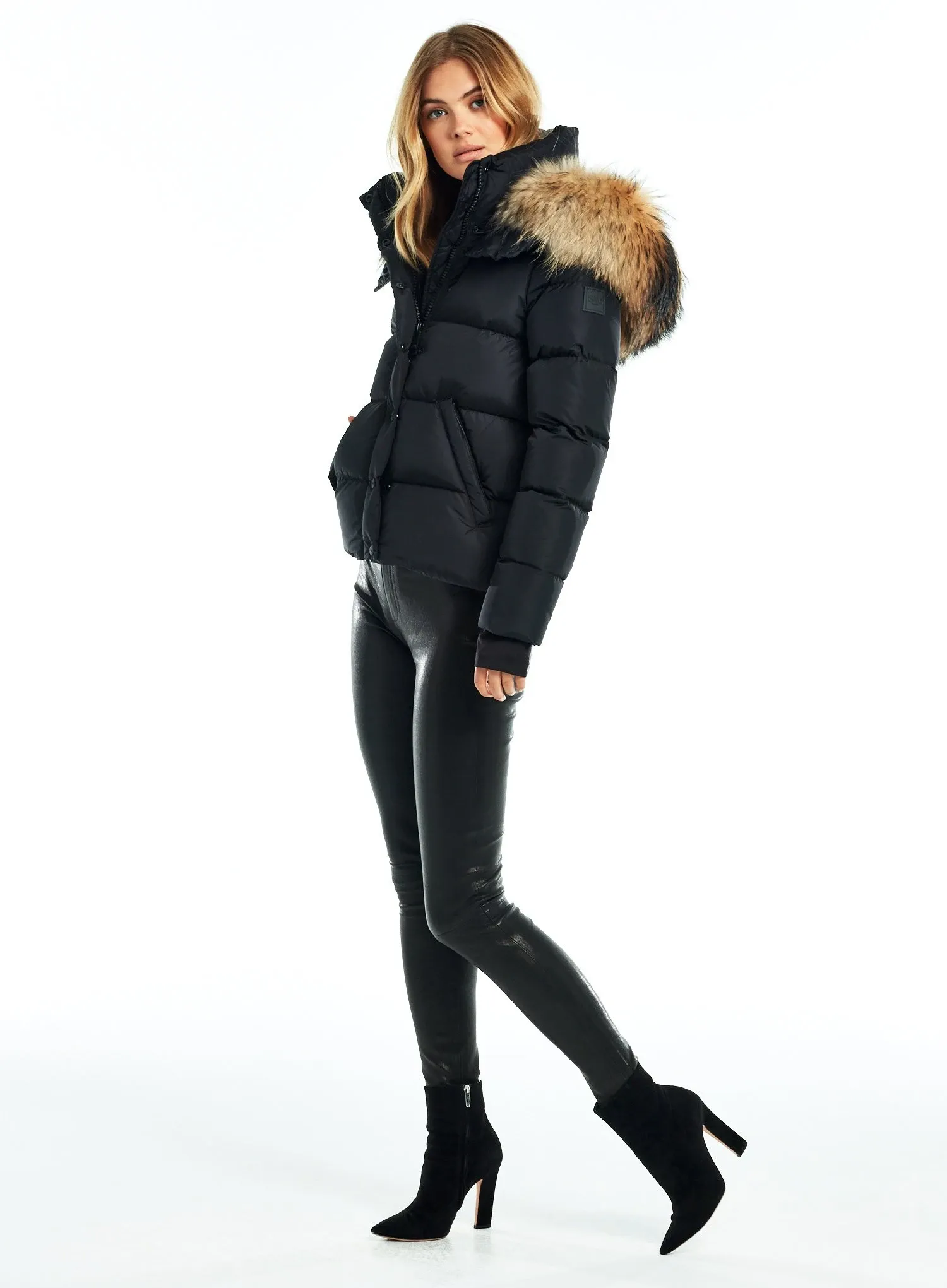 Women's Thermal Puffer Jacket - Heat Retention Winter Jacket Black Five Oceans Garment Women's Thermal Puffer Jacket - Heat Retention Winter Jacket Black - Image 2