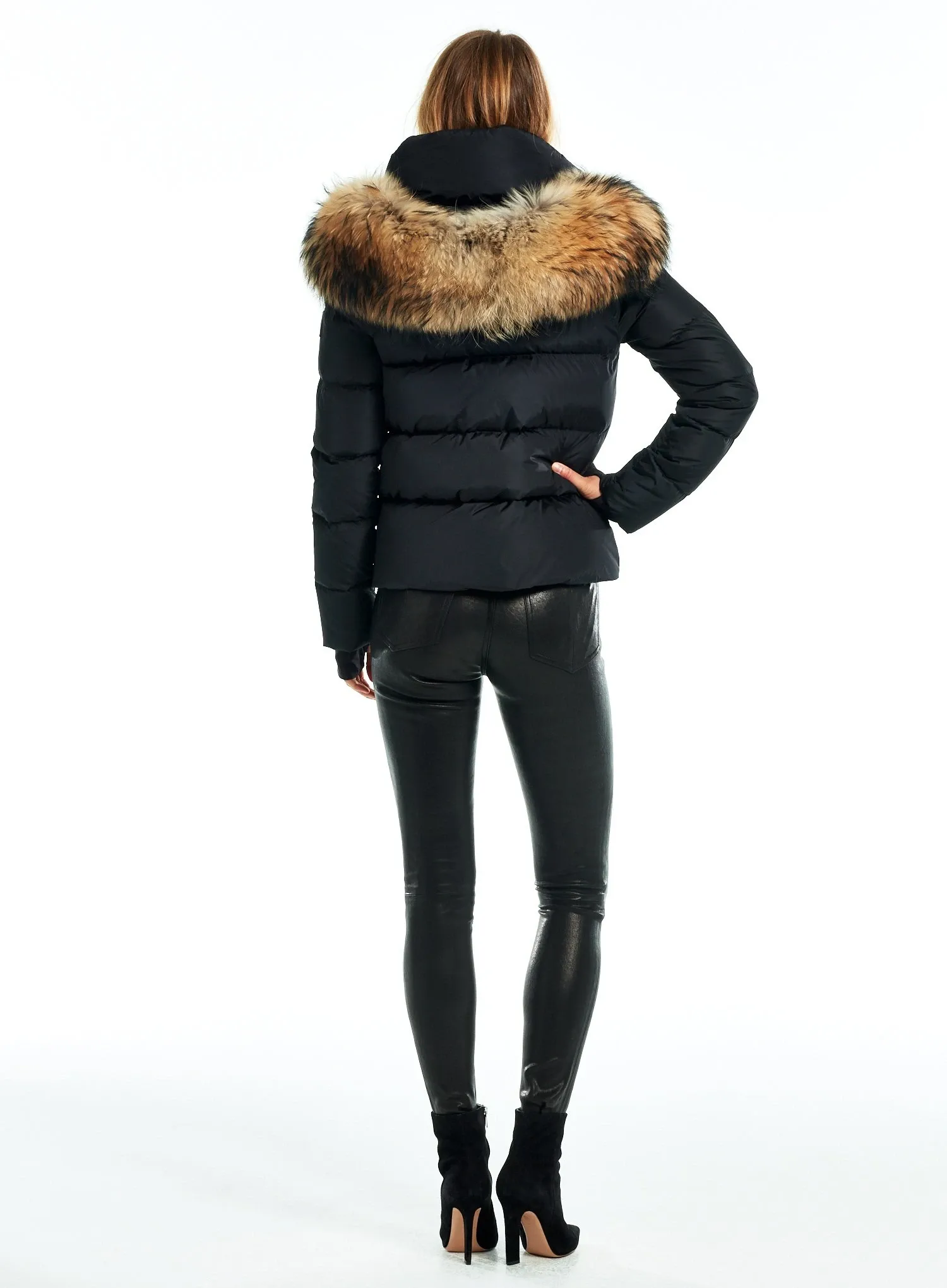 Women's Thermal Puffer Jacket - Heat Retention Winter Jacket Black Five Oceans Garment Women's Thermal Puffer Jacket - Heat Retention Winter Jacket Black - Image 3