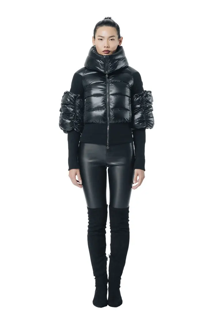 Women's Thermal Puffer Jacket - Heat Retention Winter Jacket Black Five Oceans Garment Women's Thermal Puffer Jacket - Heat Retention Winter Jacket Black