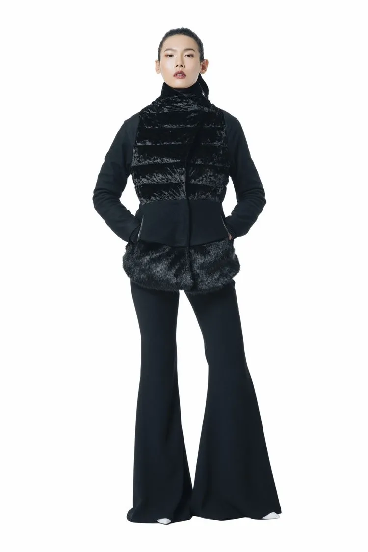 Women's Traditional Puffer Jacket - Classic Quilted Down Coat Navy Five Oceans Garment Women's Traditional Puffer Jacket - Classic Quilted Down Coat Navy - Image 3