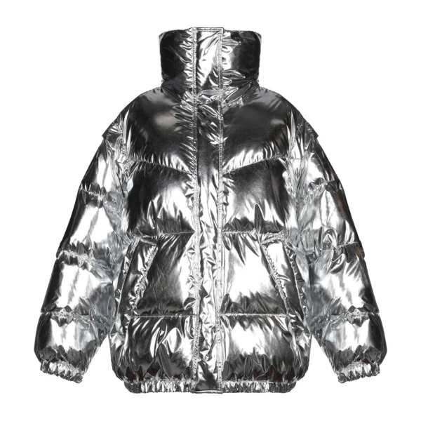 Women's Training Puffer Jacket - Gym-to-Street Winter Coat Grey