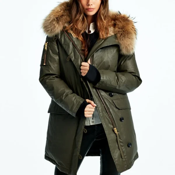Women's Trekking Parka Jacket - Outdoor Adventure Winter Coat Green