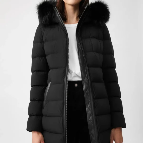 Women's Updated Puffer Jacket - Modern Classic Winter Coat Black