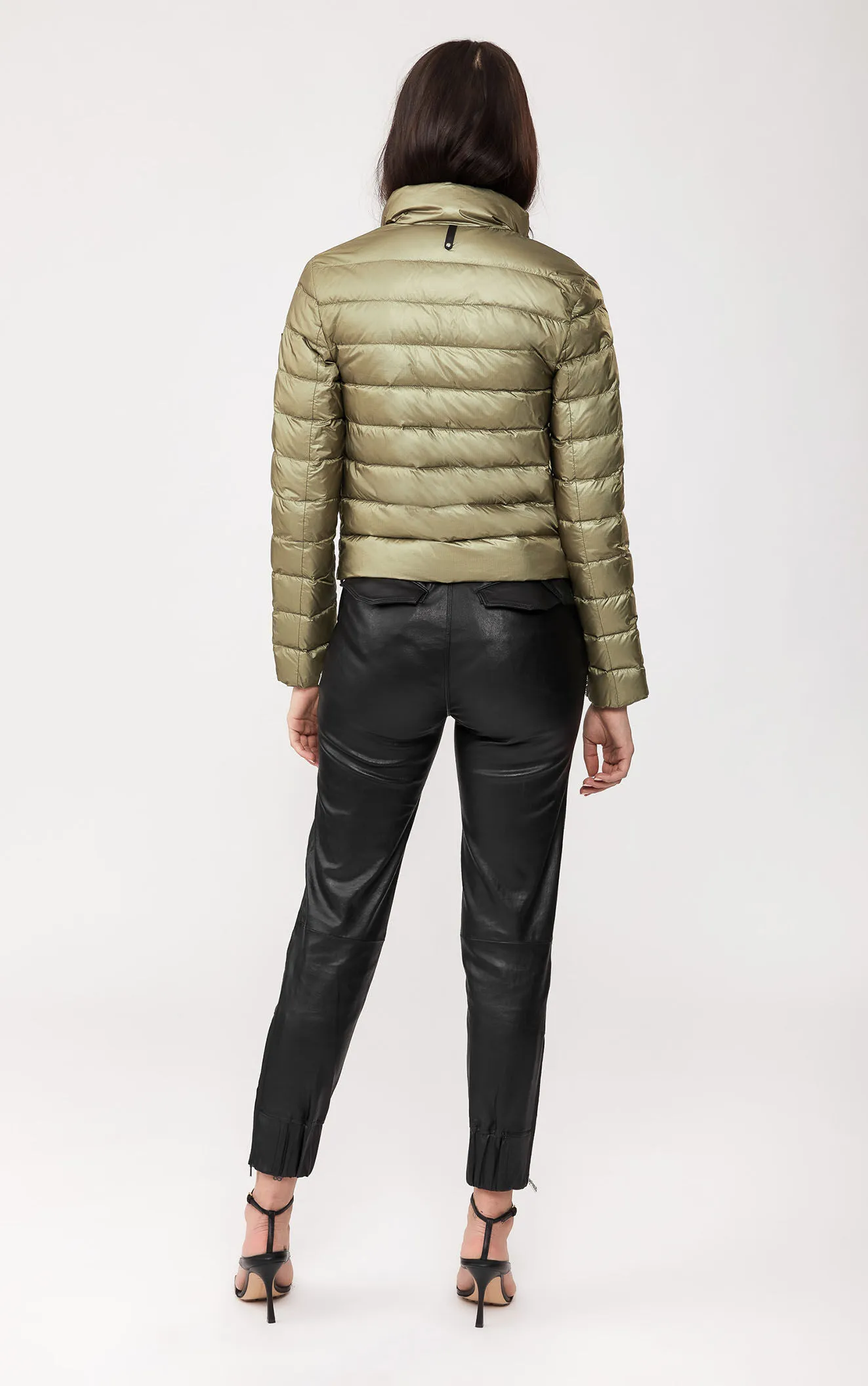 Women's Utility Puffer Jacket - Multi-Pocket Down Coat Military Green Five Oceans Garment Women's Utility Puffer Jacket - Multi-Pocket Down Coat Military Green - Image 2